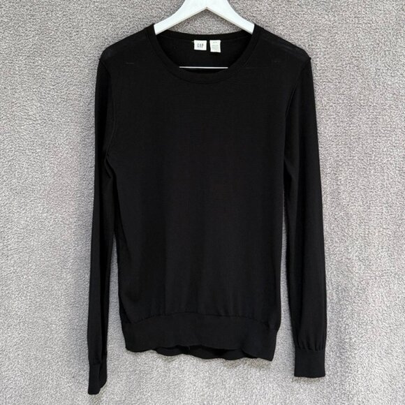 Gap Exposed Seam Merino Wool Sweater Black XL - Picture 2 of 7